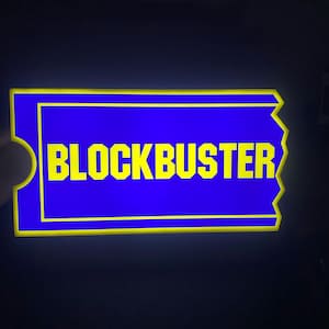 Blockbuster Video LED Sign: Dimmable USB Powered Home Theater Decor
