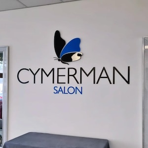 Custom Business Schild für Büro | 3D Acryl Wand Logo Zeichen, Laser geschnitten Logo Zeichen, Schönheitssalon Zeichen, Aufnahme Logo Zeichen