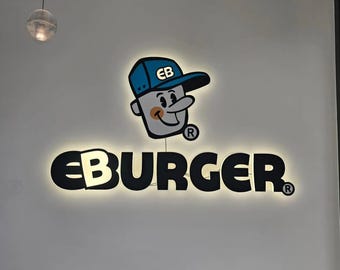 オフィス壁面装飾用バックライトサイン | カスタムビジネスLEDロゴ | 3Dライトサイン