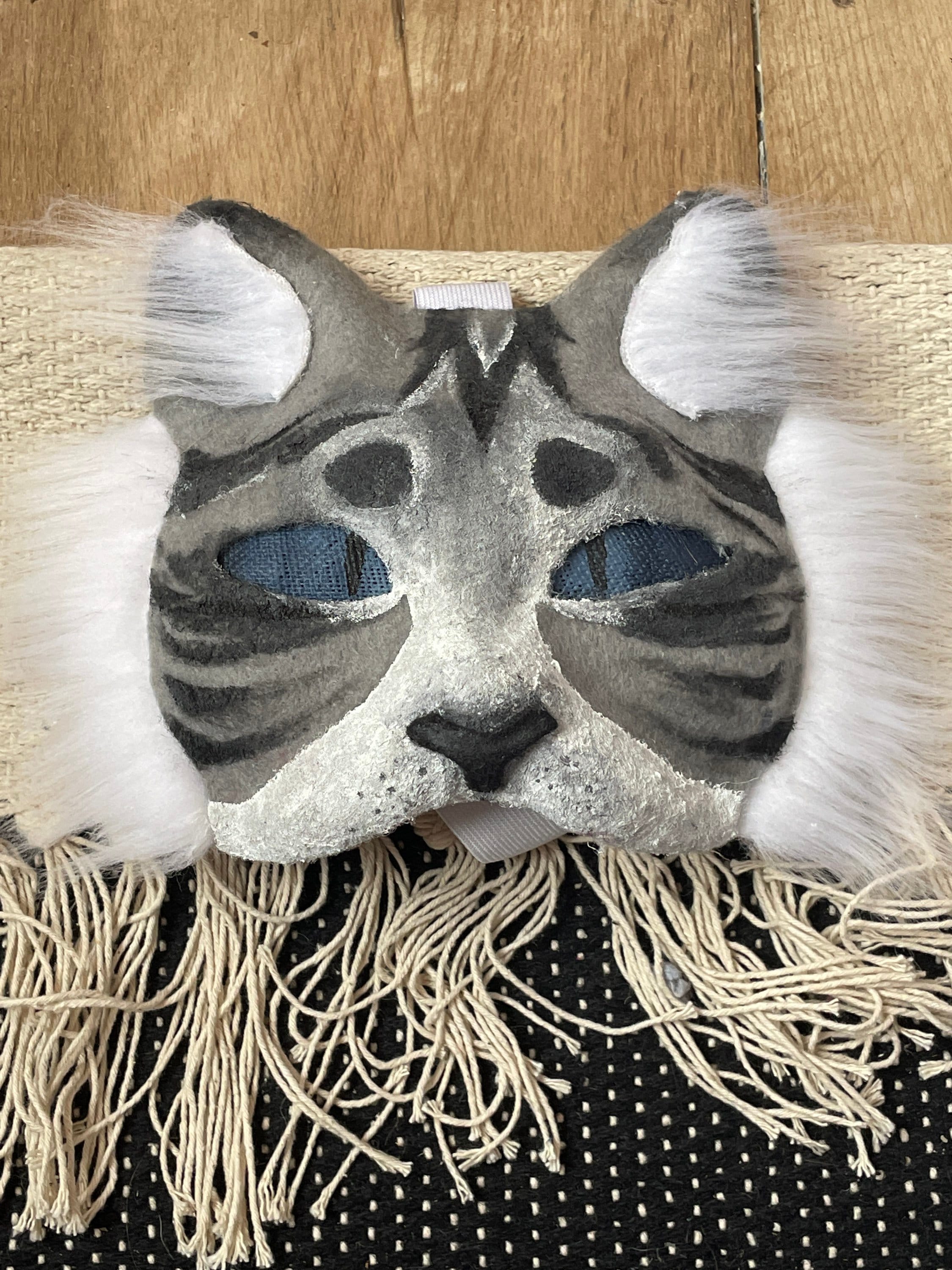 Hand Painted Felted Therian Cat Mask 