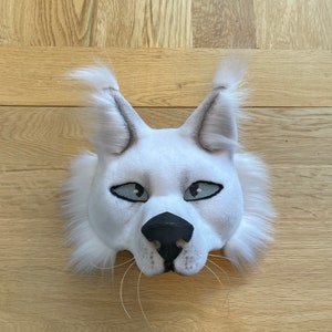 Therian wolf mask, quadrobics mask, white shepherd dog mask, therian mask,  furry mask, fursuit, therianthropy, furry fandom