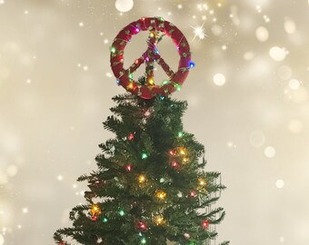 Star Peace Sign Christmas Tree Topper Peace Sign Tree Topper - Etsy