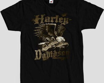 T-shirt pour les fans de motos américaines personnalisées US Eagle Harley S - 4XL