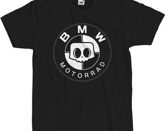 T-Shirt BMW Motorcycle Skull Retro Logo Graphic Shirt