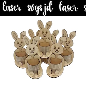 easter bunny pen pot egg holder glowforge file svg for laser cutting diy Easter gift idea perfect display item for Easter