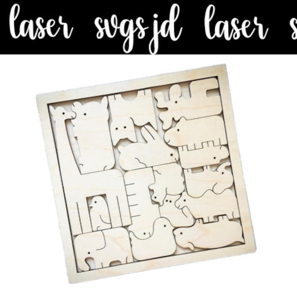 Puzzle lasercut files svg 3D puzzle Glowforge svg laser cut digital files svg Cricut kids game dxf vector laser cnc pattern wood model