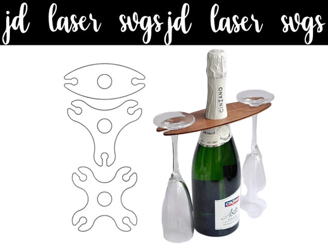 Laser Cut Glass Holder Instant Download SVG Vector Plans for CNC and