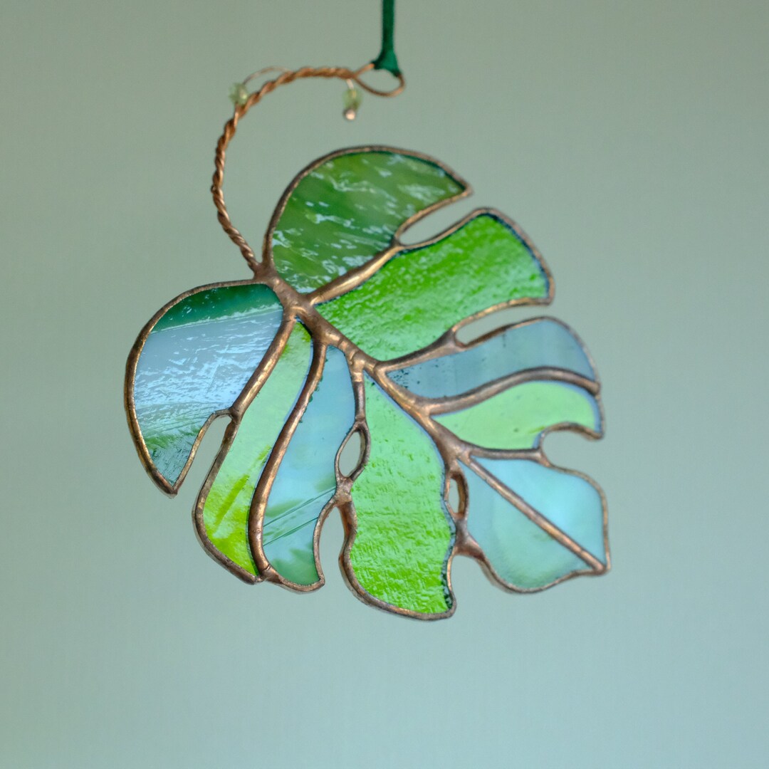 Monstera Leaf Stained Glass Etsy