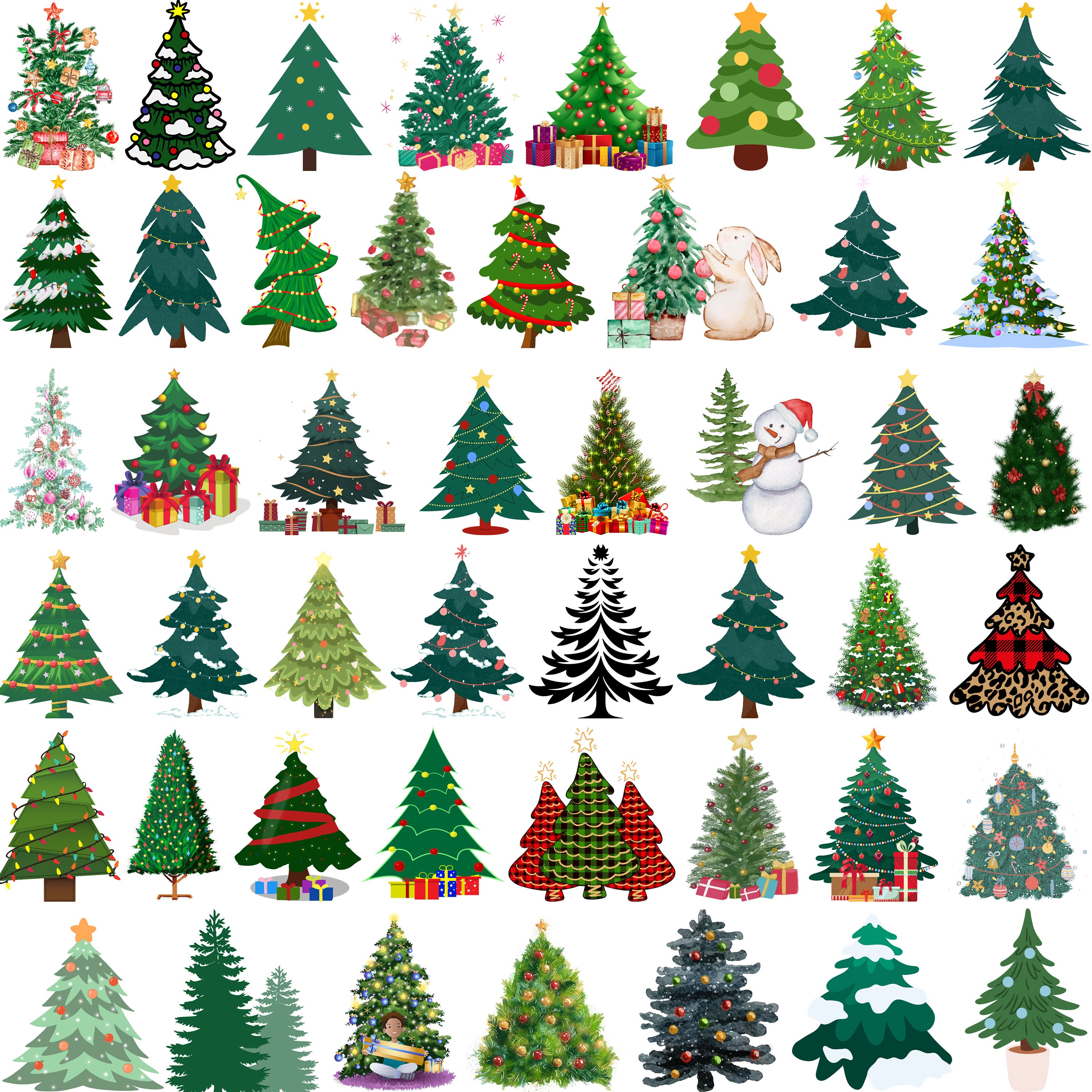 CHRISTMAS TREE SVG Bundle, Tree Christmas Svg, Christmas Clipart, Pine