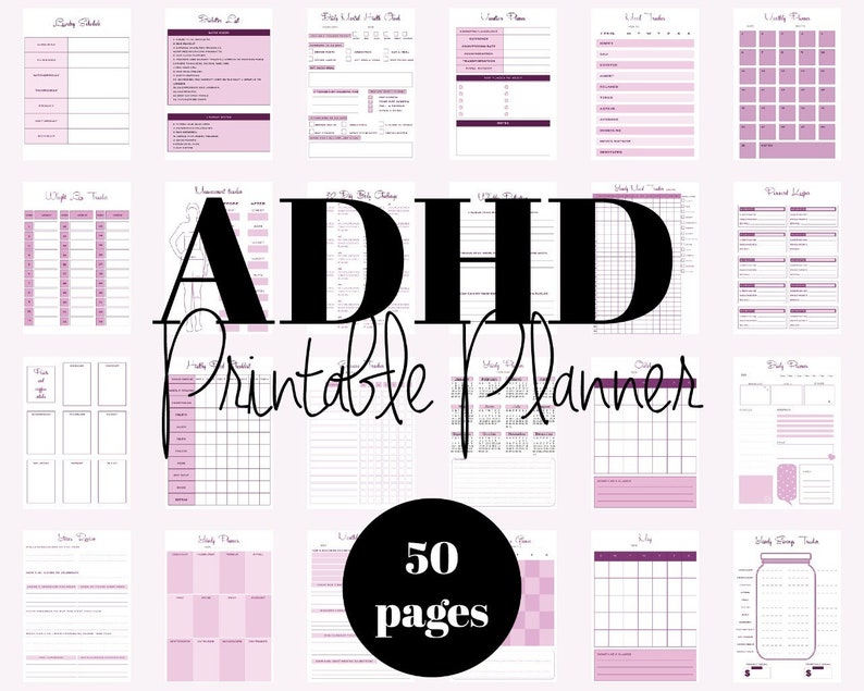 Adhd Planner Adhd Planner Printable Adhd Planner for Etsy UK