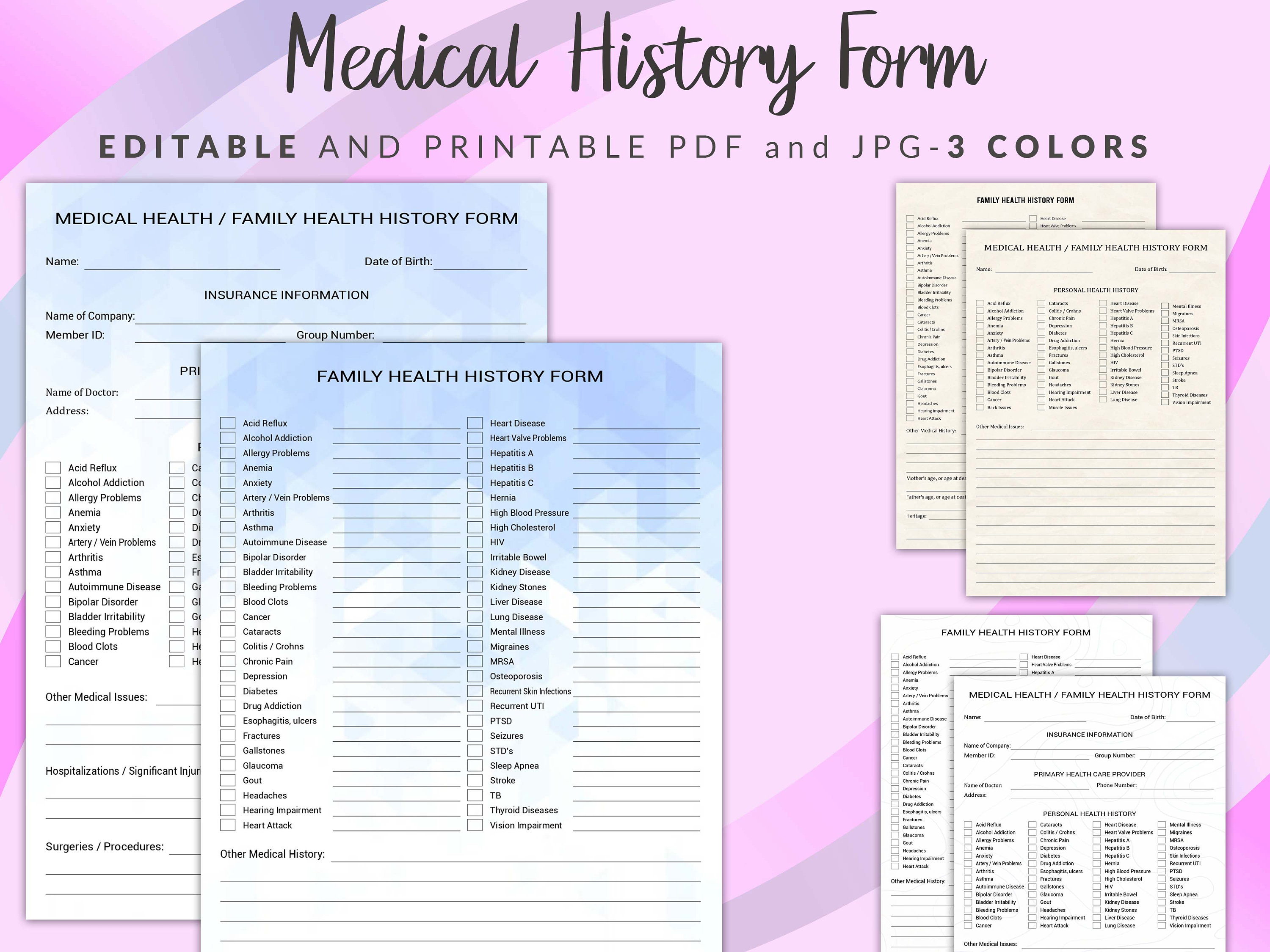 Editable Medical History Form Family Medical History Form Medical editable-medical-history-form-family-medical-history-form-medical