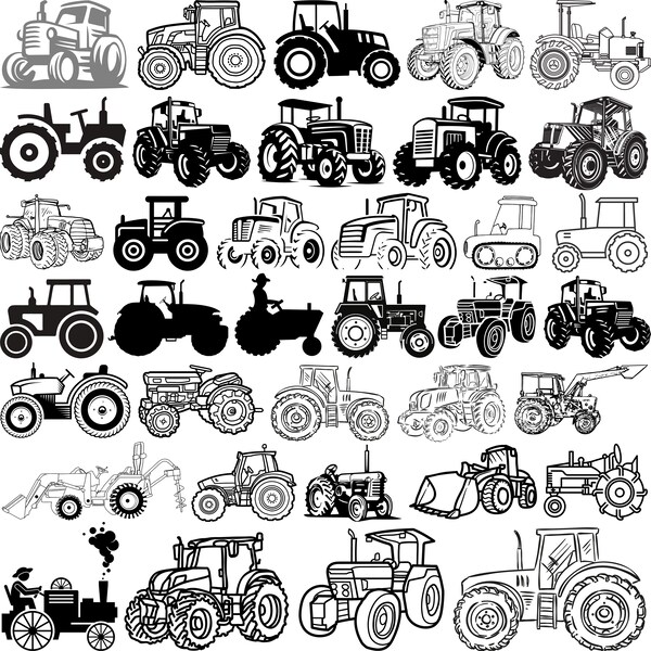 Tractor SVG Bundle, Tractor Clipart, Tractor Silhouette, Tractor SVG Cut Files for Cricut, Tractors vector,