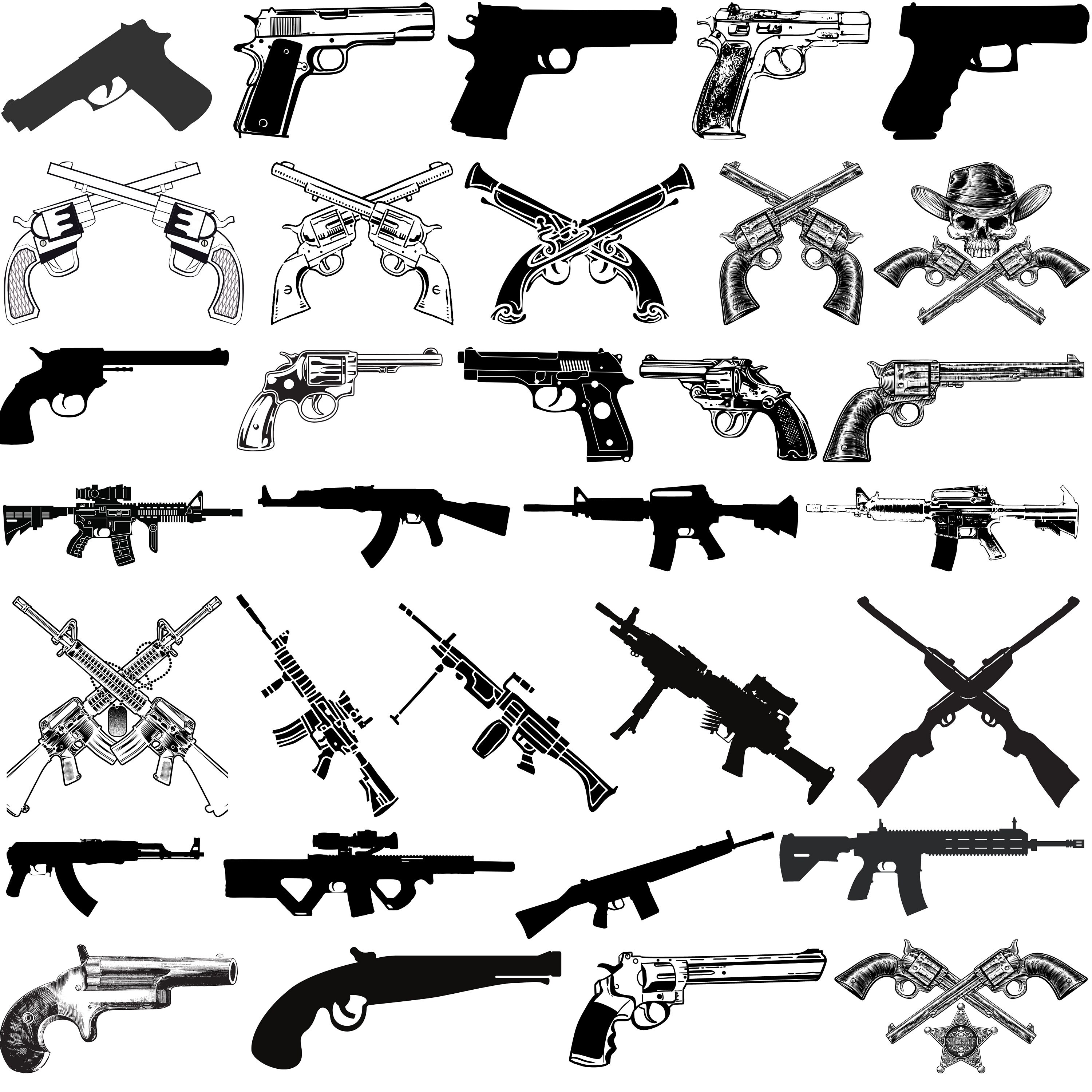 Guns SVG Bundle Weapon SVG Guns Silhouette SVG Cut Files - Etsy Canada