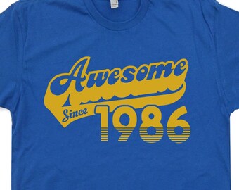 Awesome Since 1986 T Shirt 37th Birthday Shirt For Men Gift Saying Funny Mens Womens Born In 1986, Unisex Softstyle T-Shirt