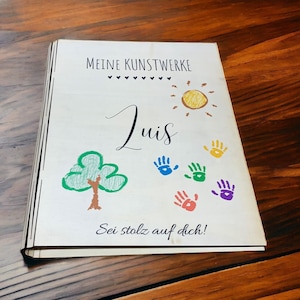 Zeugnismappe für Mädchen oder Jungen mit Personalisierung, Zeugnismappe aus Holz, Zeugnisordner für Kinder, personalisierte Zeugnismappe