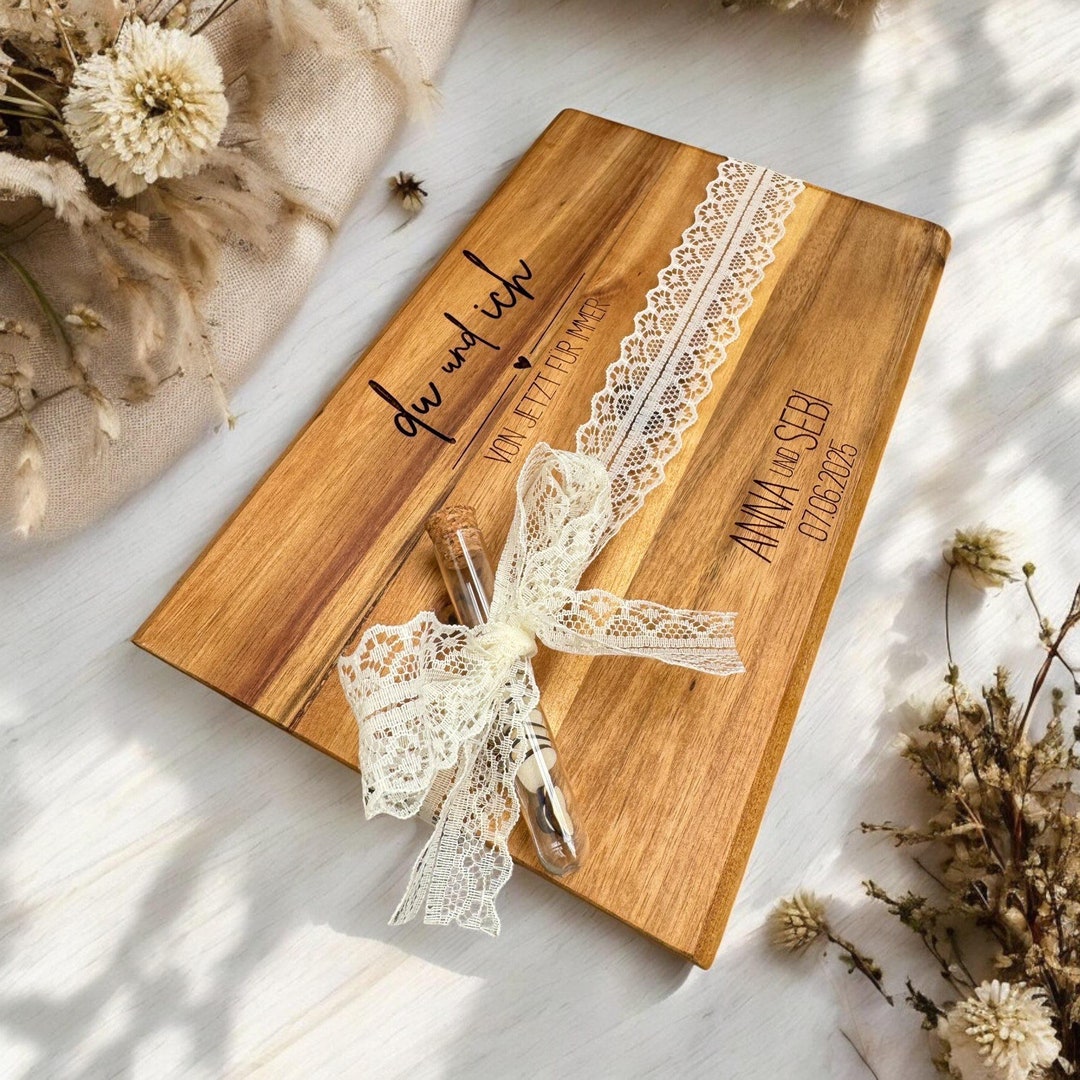 Personalisiertes Schneidebrett Aus Olivenholz Mit Epoxidharz & Lasergravur – Einzigartiges Geschenk