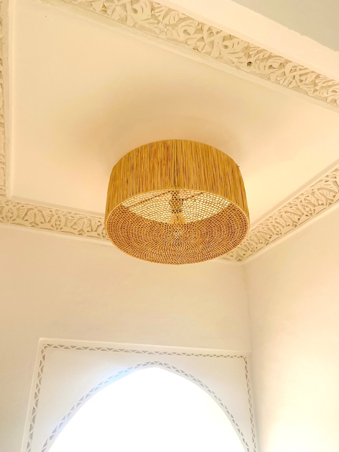 Lustre Raphia Suspensions Tissées Luminaires En Raphia Fabriqués à La Main - Etsy