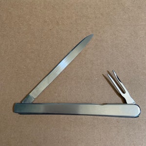 Vintage Cheese Monger Testing Knife German Eller Stainless Steel Fromage Tasting with Leather slip Etui