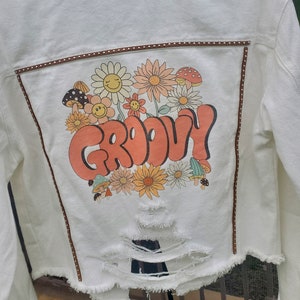 Retro Denim / Hippie Jacket / 70&#39;s Style Jacket / Denim Jacket / Retro Style Fashion /