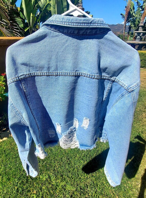 Rhinestone Denim Jacket / Embellished Jean Jacket / Western Denim 