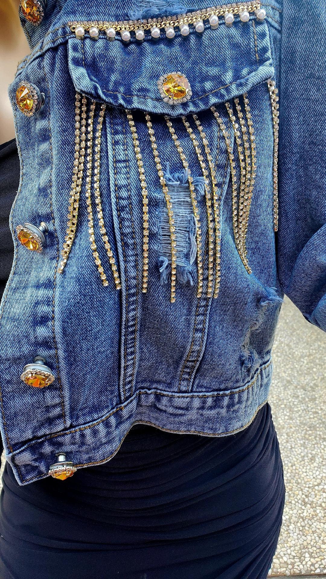 Rhinestone Denim Jacket