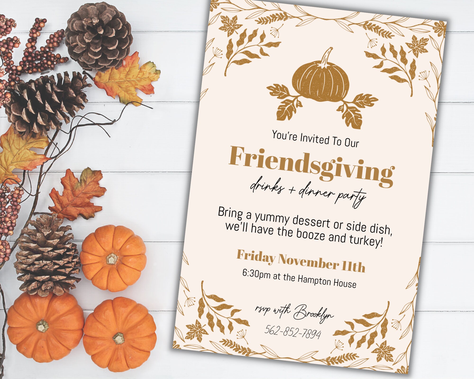 Printable Friendsgiving Party Invitation Template Etsy