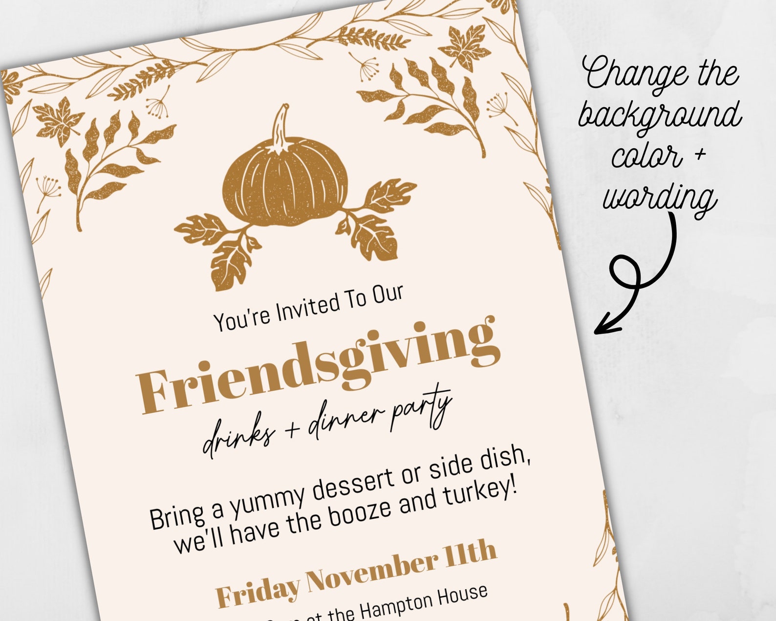 Printable Friendsgiving Party Invitation Template Etsy Printable Friendsgiving Party Invitation Template Etsy