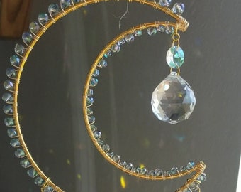 wire wrapped crystal suncatcher for window, witchy gift for women, cute birthday gift for friend, boho window decor, cottagecore home decor