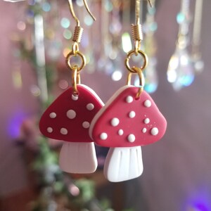 Polymer clay mushroom stud earrings,birthday gift for her,witchy gifts for women,cottagecore mothers day gift,simple mushroom stud earrings