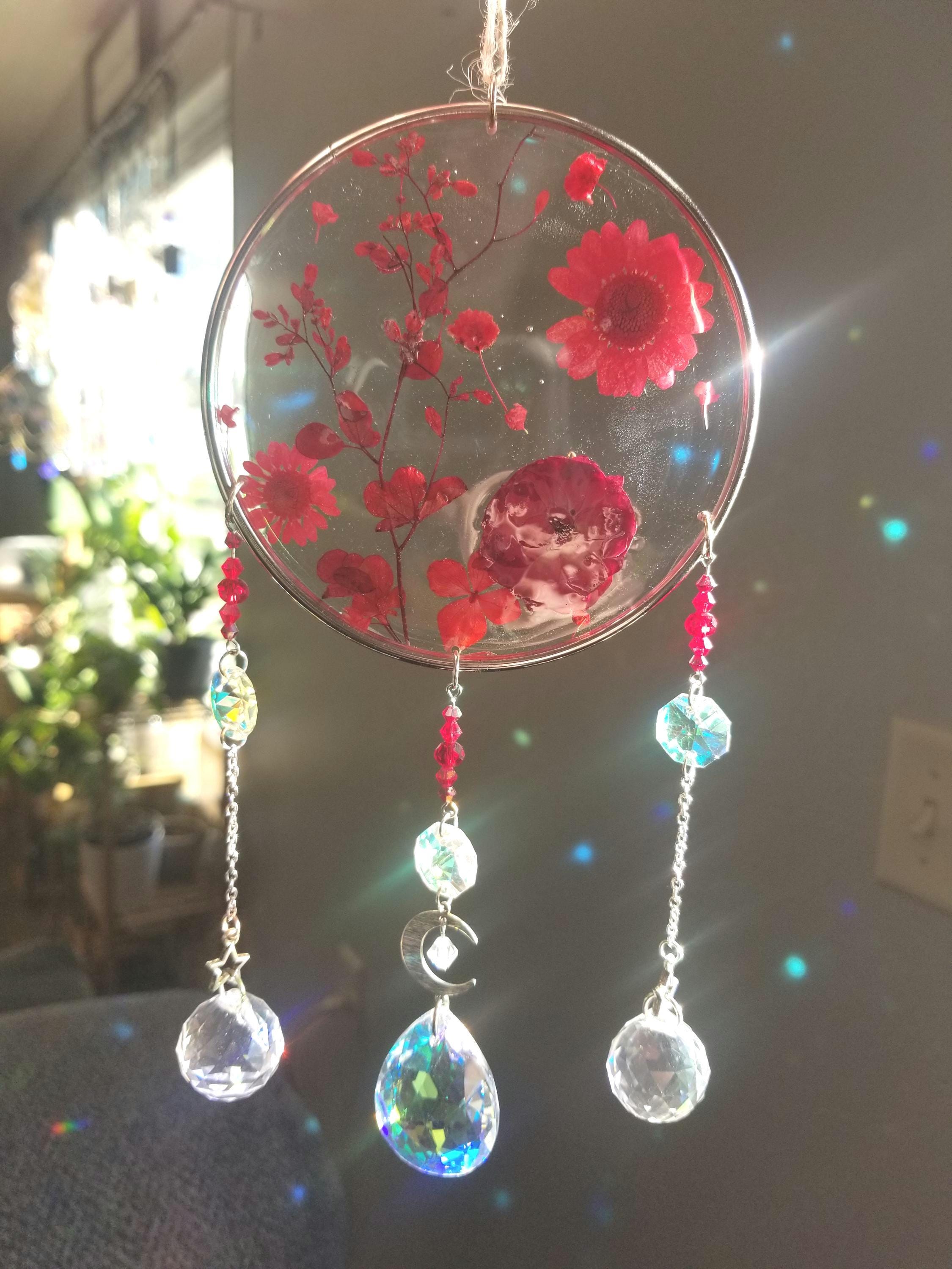 Kristall-Sonnenfänger 'I Love You Mom' – Mit Schmetterling & Herz, Gold, Für Fenster & Garten