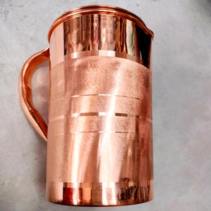 Copper Jug, Pure Copper Jug, Steel Plated Copper Jug, Hammered Copper Jug, Drinking Water Copper Jug, Ayurveda Yoga Health Benefits