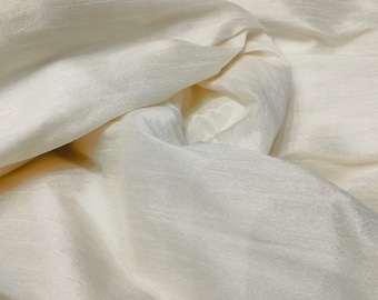 Ivory Dupioni Silk Fabric, Off-white Dupioni Fabric, Dupioni Fabric for Bridal Dresses, Curation, Faux Silk Fabric by Yards