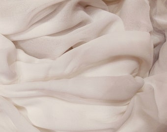 Tela georgette blanca, tela georgette de color blanco puro para duppatta y vestidos de novia