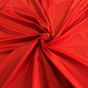 Red Taffeta Fabric, Red Taffeta Silk Fabric, Taffeta Gown Fabric, Polyester Taffeta Fabric By The Yards