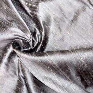 Silver Dupioni Silk Fabric, Gray Dupioni Fabric, Dupioni Fabric for Bridal Dresses, Curation Dupioni Fabric, Silk Fabric by Yards