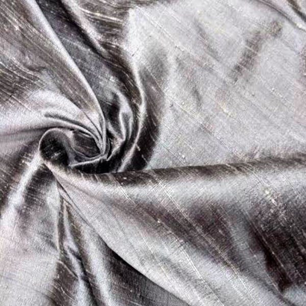 Dark Gull Gray Dupioni Silk Fabric main image 0