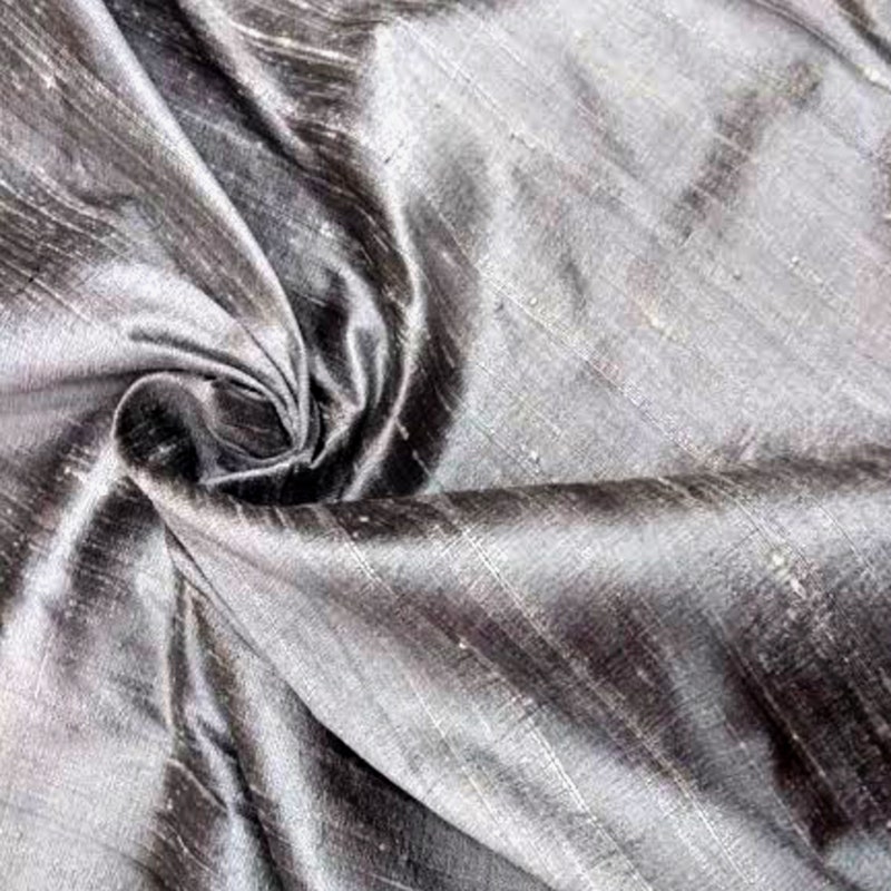 Dupioni Silk/Lycra Side Zip Pant in Light Grey