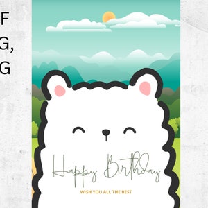 Digital Llamas Birthday Card | Instant download | Printable | Happy Birthday | 5x7 Greeting Card |