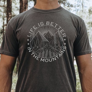 Comfort Colors Men&#39;s Tshirt, Hiking Shirt, Mountains Shirt, Adventure Shirt, Camping Shirt, Nature Lover Shirt Vintage, Husband Gift For Him