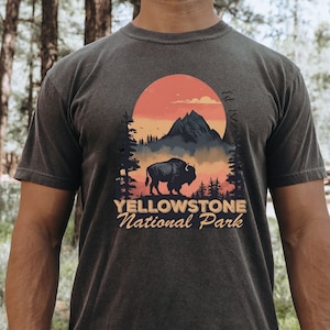 Comfort Colors Yellowstone Tee Yellowstone National Park Shirt Yellowstone Vintage Inspired T-shirt Unisex Tee Hiking Tshirt Camping Shirt