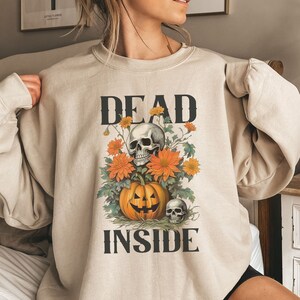 Halloween pumpkin skull print sweatshirt store