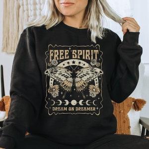 Butterfly Be The Good Sweatshirt Retro Boho Shirts for women, Gift For Her Trendy Sweatshirts, Positive Quote Inspirational Floral Aesthetic