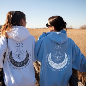 222 Angel Number Hoodie Aesthetic Hoodie Alt Hoodie Angel Energy Angel Numbers Positive Hoodie Preppy Hoodie Trendy Hoodies Manifest Hoodie