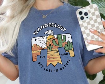 Retro Comfort Colors Shirt Wanderlust Shirt Nature Lover Shirt Adventure Shirt Vintage Boho Oversized Shirt Arizona Desert Shirt Thunderbird