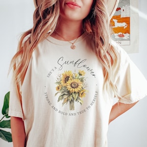 Comfort Colors Sunflower Shirt Floral Tee Shirt Flower Shirt Garden Shirt Womens Fall Shirt Sunflower Tshirt Sunflower Shirts Sunshine Tee