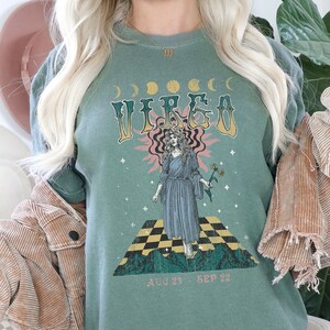 Comfort Colors Zodiac Virgo Vintage Tee, Celestial Virgo Shirt Trendy Oversized Tee, Astrology T Shirt, Zodiac Birthday Gift For Virgo Shirt