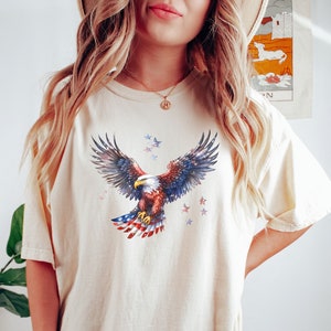 Comfort Colors Retro American Eagle Shirt 4th Of July Shirt Red White and Blue America Shirt Fourth of July Shirt Independence Day USA shirt
