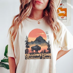 Comfort Colors Yellowstone Tee Yellowstone National Park Shirt Yellowstone Vintage Inspired T-shirt Unisex Tee Hiking Tshirt Camping Shirt