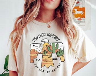 Retro Comfort Colors Shirt Wanderlust Shirt Nature Lover Shirt Adventure Shirt Vintage Boho Oversized Shirt Arizona Desert Shirt Thunderbird