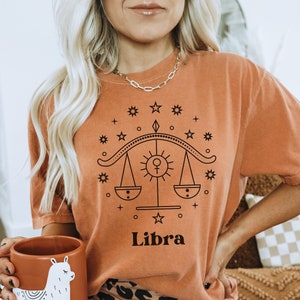 Comfort Colors Tshirt, Libra Shirt, Birthday Gift For Libra, Zodiac Sign Shir,  Christmas Gifts Astrology Tshirt Gifts For Her Horoscope Tee